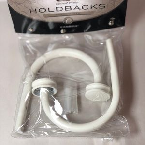 Cambria Premier curtain holdbacks set satin white.